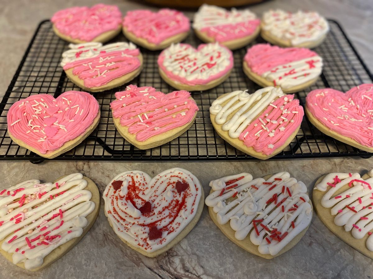 Decorated heart cookies